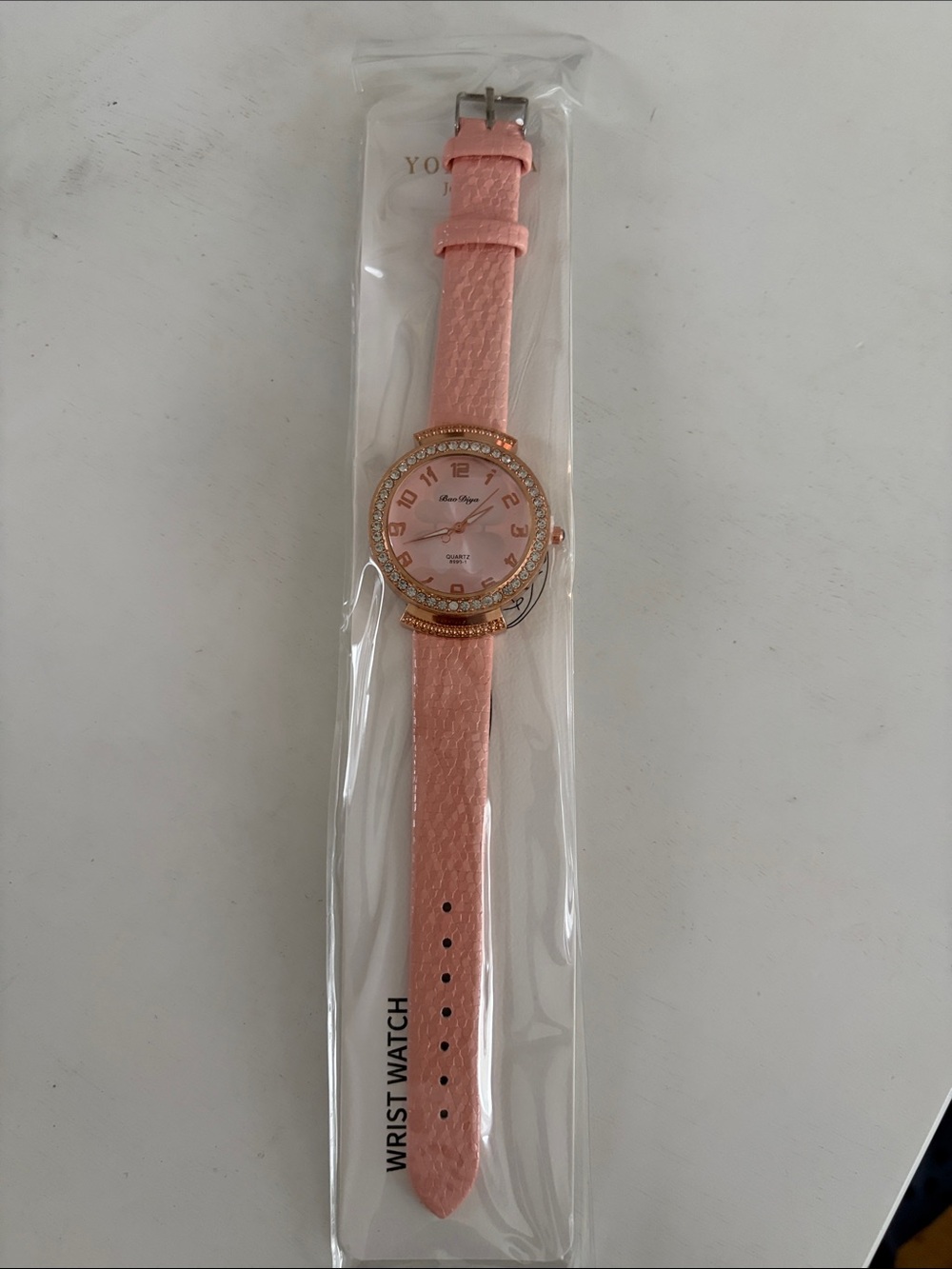 Pink Women's Fashion Watch with Crystal Accents